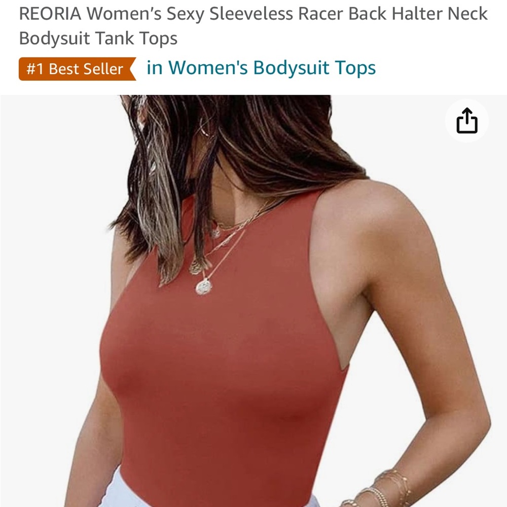 Worn once. Body suit. Burnt orange.